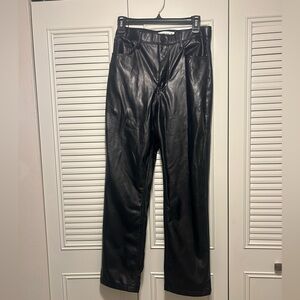 Abercrombie 90s Straight Ultra High Rise Faux Leather Pants